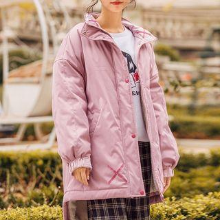 Cross Detail Fleece Lining Jacket