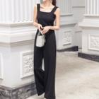 Cutout Back Sleeveless Wide-leg Jumpsuit
