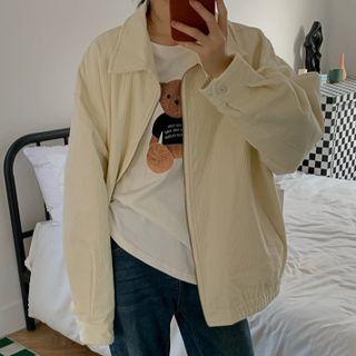 Corduroy Zip Jacket Almond - One Size