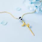 925 Sterling Silver Flower Pendant Necklace Gold - One Size