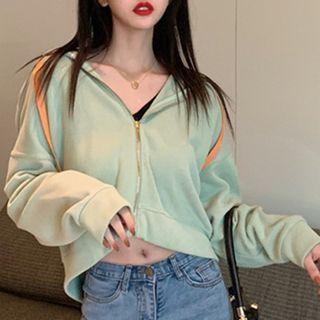 Cropped Zip-up Hooded Jacket
