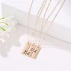 Set Of 3: Pendant Necklace 01 - 4346 - Gold - One Size