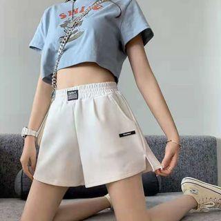 Wide-leg Slit Shorts