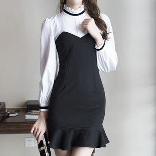 Mock Two-piece Sheath Mini Dress