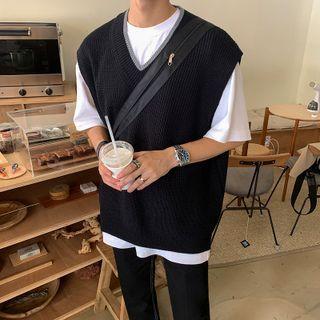 Sleeveless V-neck Sweater Vest