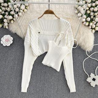Set: Plain Shrug Cardigan + Camisole