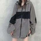 Two-tone Zip-up Windbreaker