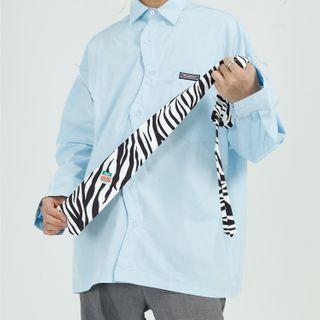 Set: Shirt + Zebra Print Neck Tie