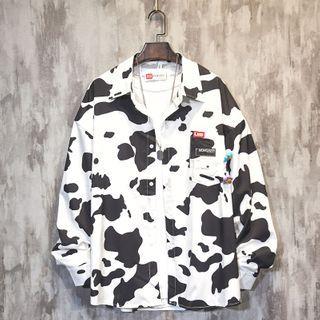 Cow Print Long-sleeve Shirt