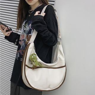 Contrast Trim Shoulder Bag / Charm / Set