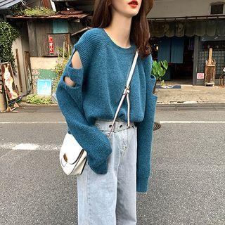 Cut-out Ribbed Sweater