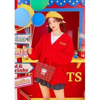 Peko Land V-neck Rib Knit Cardigan