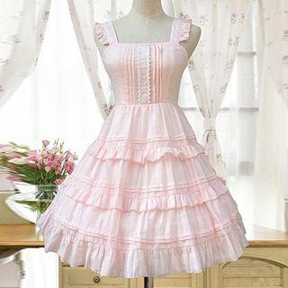 Frill Trim Pinafore A-line Dress