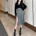 Geometric Print A-line Midi Skirt