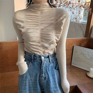 Ruched Mock-neck Top