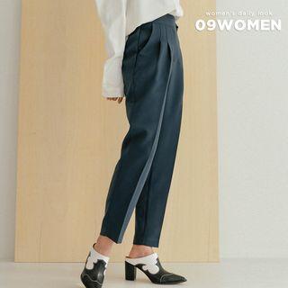 Belted Baggy-fit Dress Pants