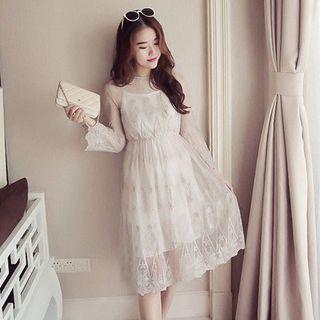 Lace Mock Two-piece Midi Dress