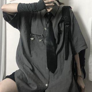 Elbow-sleeve Cargo Jacket / Tie / Set