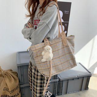 Houndstooth Tote Bag / Bag Charm / Set