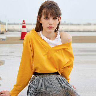 Color Block Mock Two-piece Sweatshirt