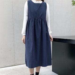Round-neck Plain A-line Dress