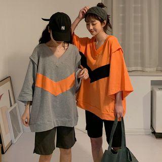 3/4-sleeve T-shirt / Plain Shorts