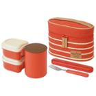 Retro French Thermal Lunch Box Set (orange Red)