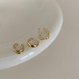 Set Of 3: Ear Cuff Set Of 3 - Gold - One Size