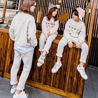 Family Set : Letter Long-sleeve Sweatshirt + Sweatpants