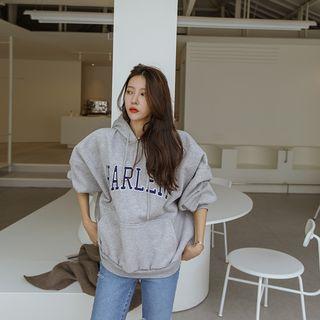 Fleece-lining Letter Hoodie