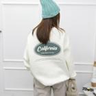 California Printed Fleece-lined Boxy Sweatshirt