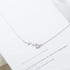 925 Sterling Silver Rhinestone Heartbeat Necklace As Shown In Figure - One Size