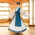 Traditional Chinese Floral Embroidered Long Vest / Top / Maxi A-line Skirt / Set