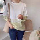 Lace-detail Color-block Pullover