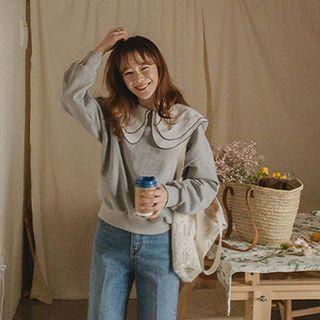 Layered Sailor-collar Sweatshirt