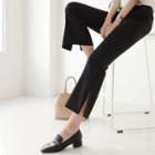 Hidden Band-waist Boot-cut Dress Pants