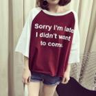 Lettering 3/4 Raglan Sleeve T-shirt