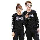 Couple Matching Embroidered Letter Sweatshirt