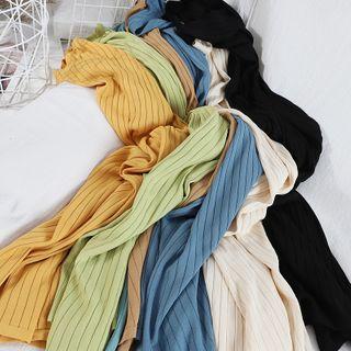 V-neck Sleeveless Ribbed Midi Knit Dress