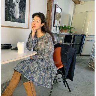 Tiered Paisley Chiffon Minidress