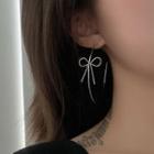 Bow Open Hoop Ear Stud 1 Pair - Silver - One Size