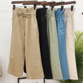 High Waist Wide-leg Pants Blue - One Size