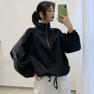 Striped Turtle-neck Loose-fit Pullover