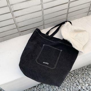 Stusky Stitched Denim Shopper Bag