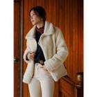 Collared Faux-shearling Jacket