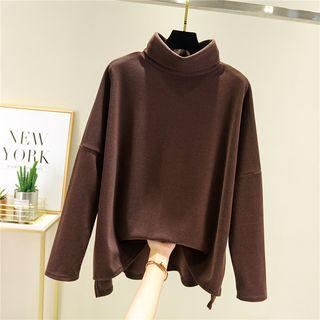 Turtleneck Dip-back Oversize Top
