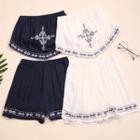 Set: Embroidered Strapless Top + Shorts