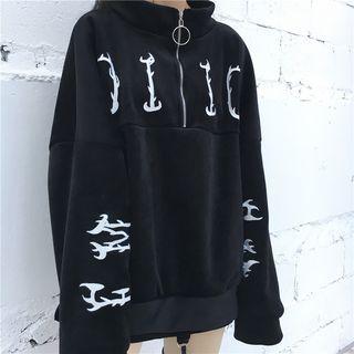 Mock-neck Half Zip Pullover