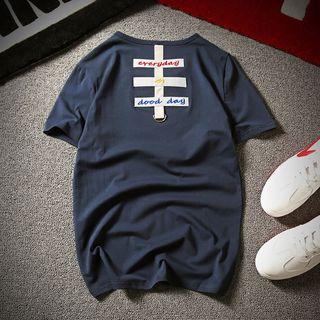 Short-sleeve Embroidery Applique T-shirt