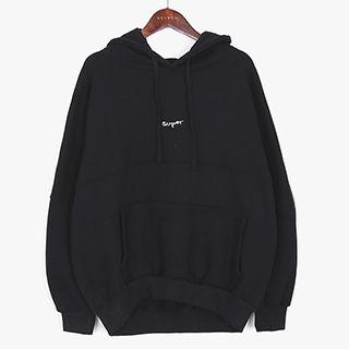 Lettering Embroidered Hoodie